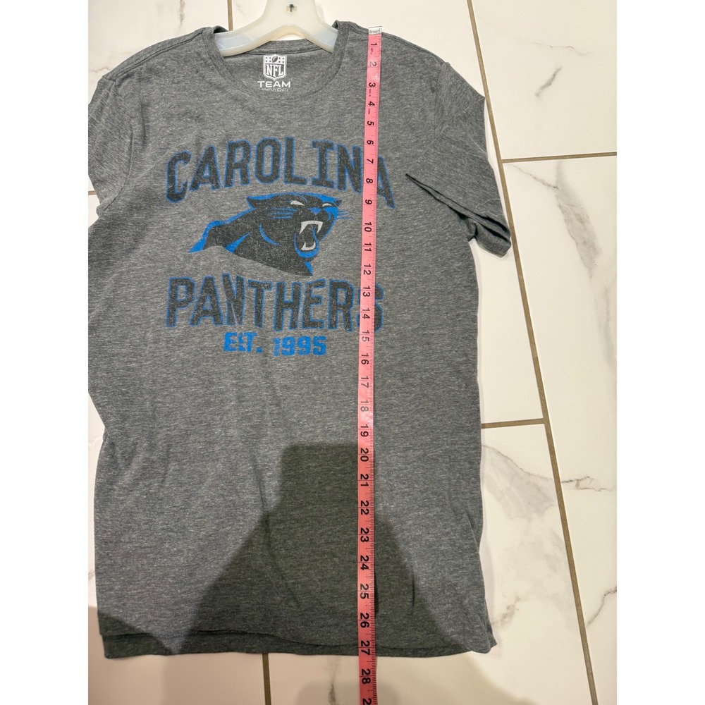 NFL Carolina Panthers Mens T Shirt Gray Crew Neck Short Sleeve Team Apparel M - Picture 5 of 5
